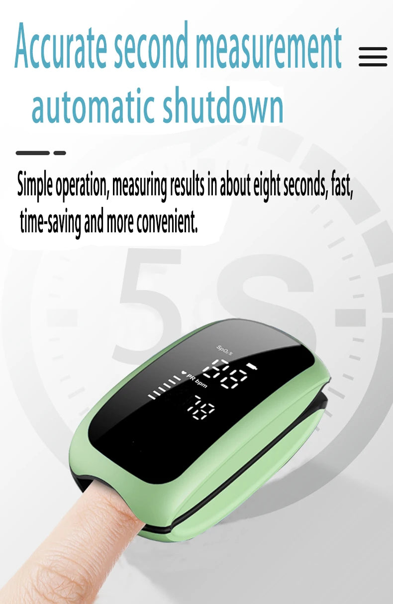 Rechargeable Finger Pulse Oximeter with LED Display