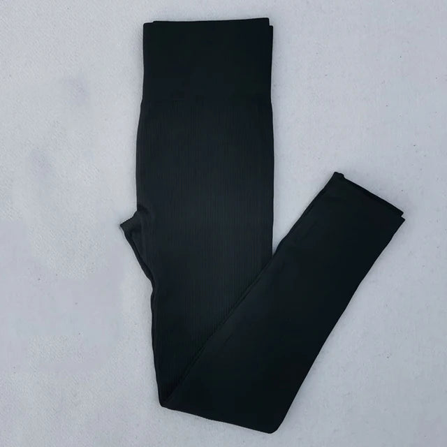 Women’s Ribbed Seamless Leggings – High-Waisted Yoga & Workout Tights