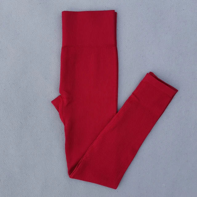Women’s Ribbed Seamless Leggings – High-Waisted Yoga & Workout Tights