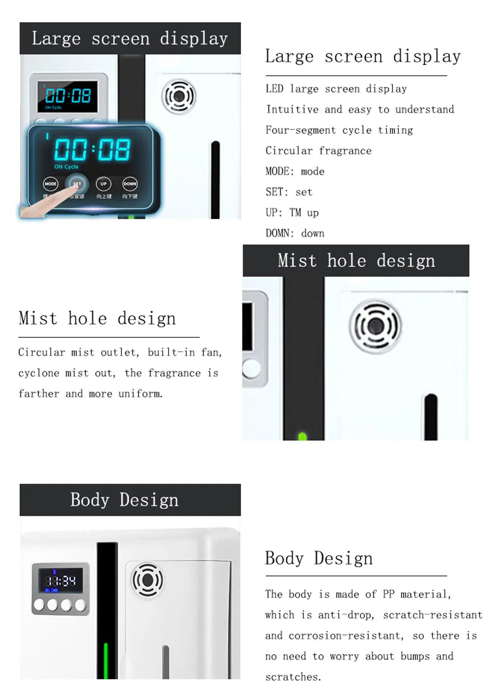 160ML Wall-Mounted Scent Diffuser with Fan for Hotel & Home