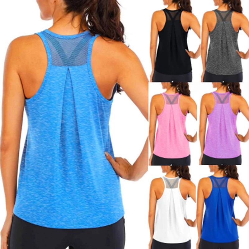 Women’s Loose Fit Quick-Dry Sleeveless Yoga Shirt