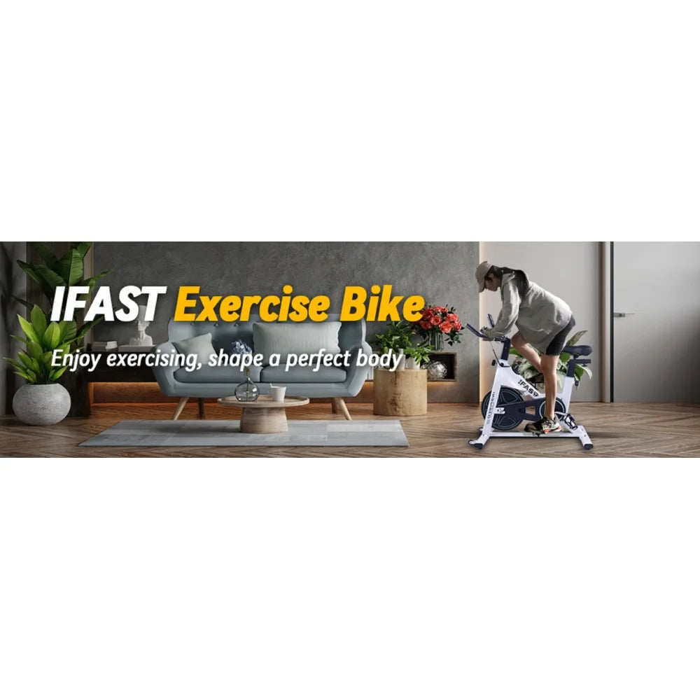 Indoor Stationary Spin Bike with LCD Monitor & Cushioned Seat
