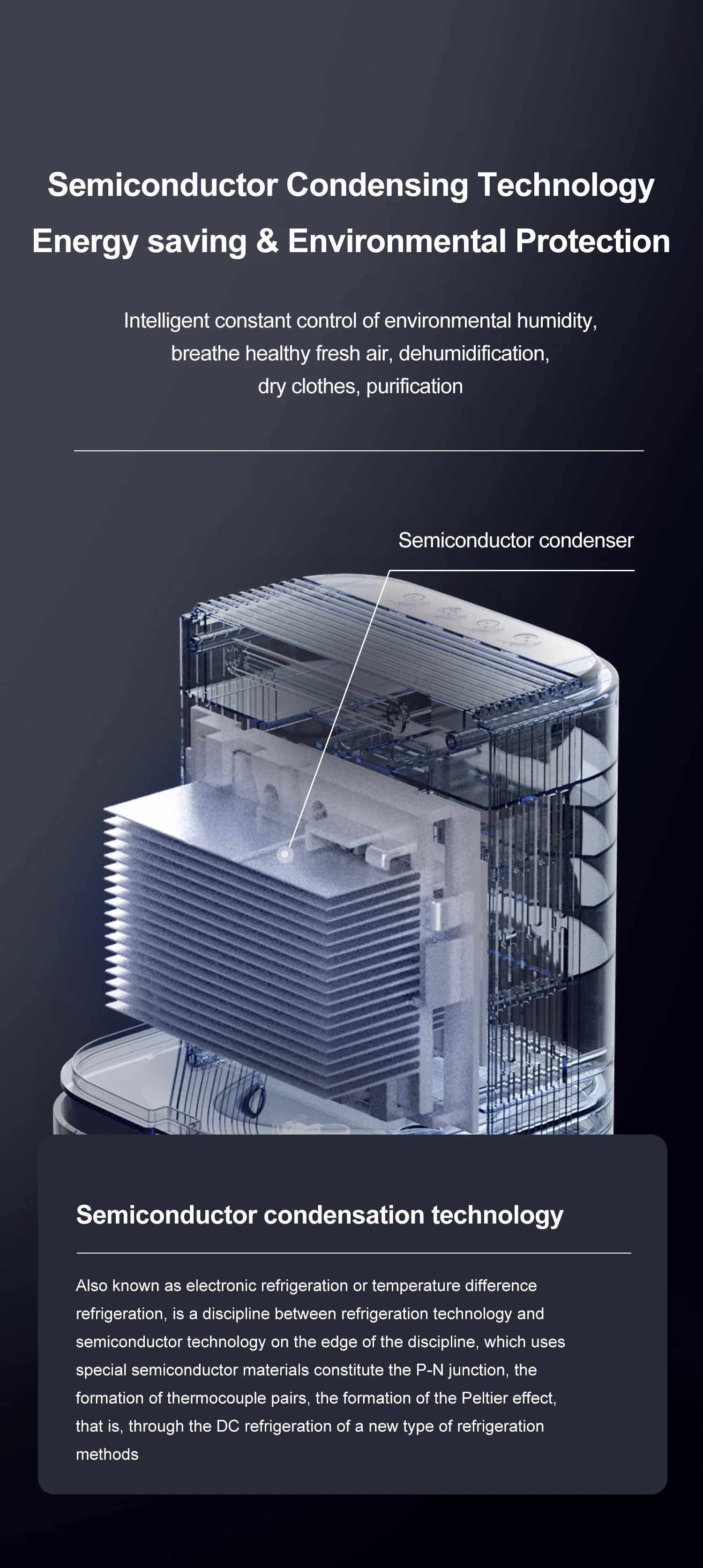 1.7L Silent Home Dehumidifier for Bedroom & Office