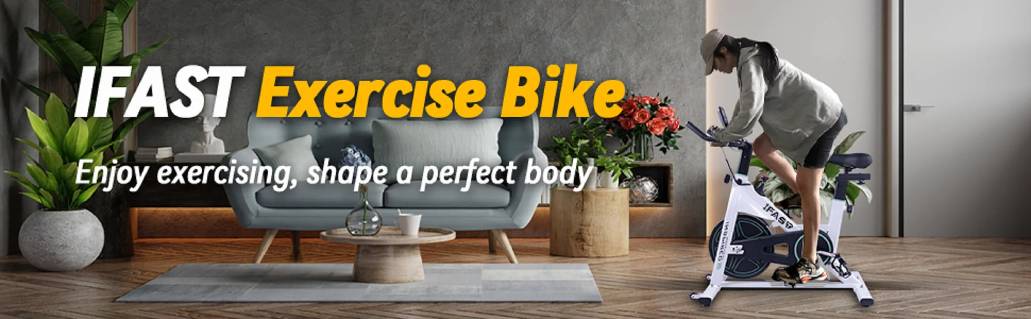 Indoor Stationary Spin Bike with LCD Monitor & Cushioned Seat