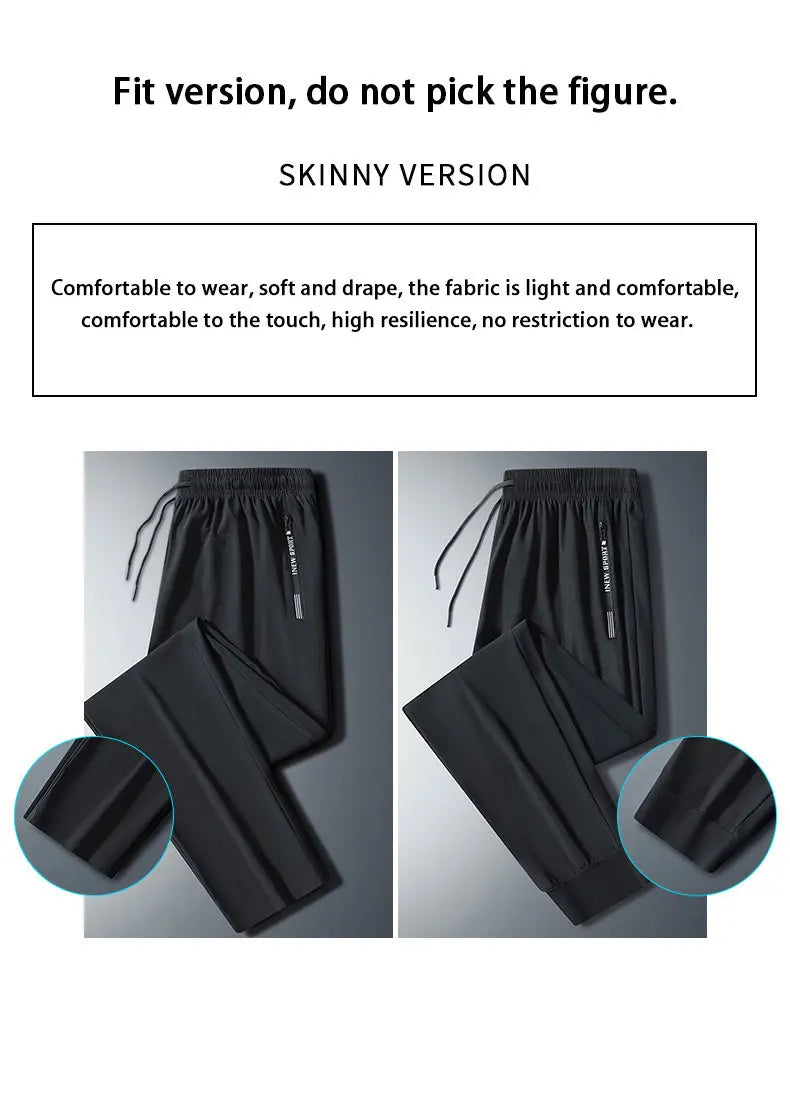 Men’s Summer Ultra-Thin Ice Silk Running Pants