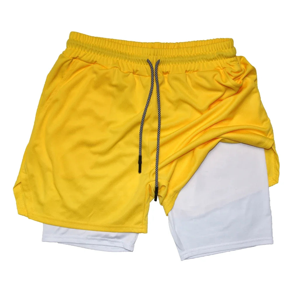 Men’s 2-in-1 Double Layer Quick-Dry Fitness Shorts
