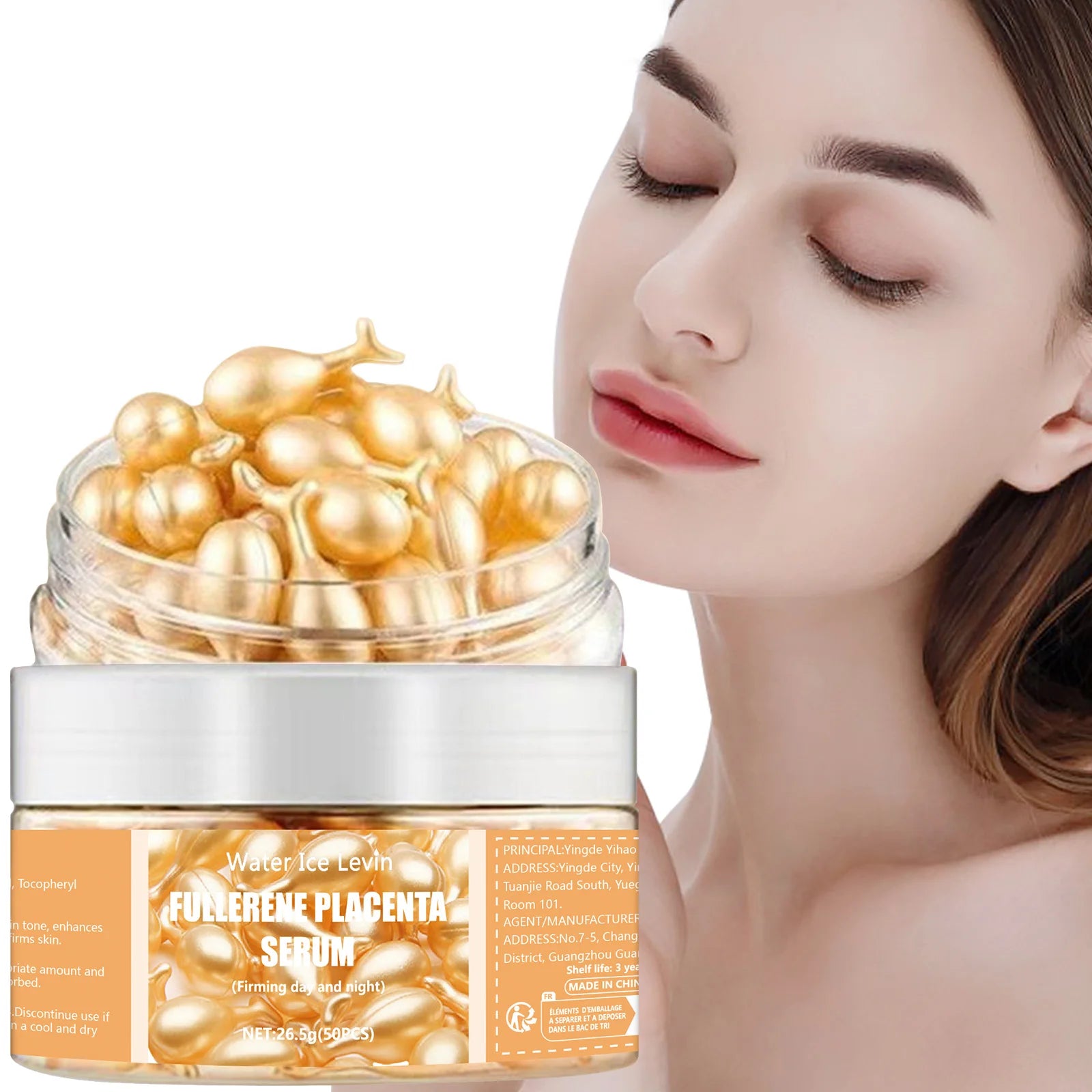 50pcs Collagen Face Serum Capsules with Hyaluronic Acid