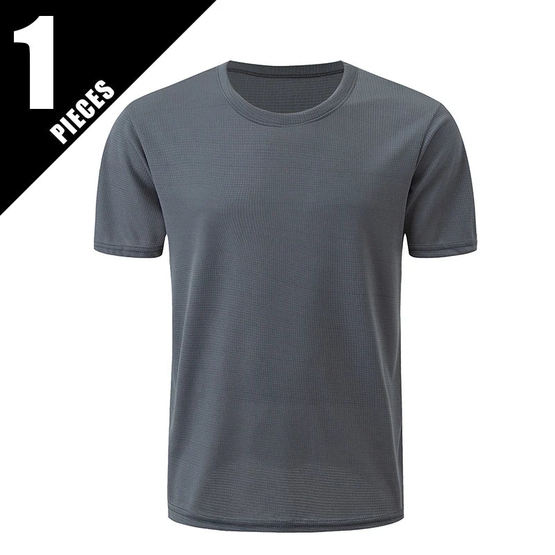 Men’s Waffle Sports Shirt – Short Sleeve Training Tee (1/5 Pcs)