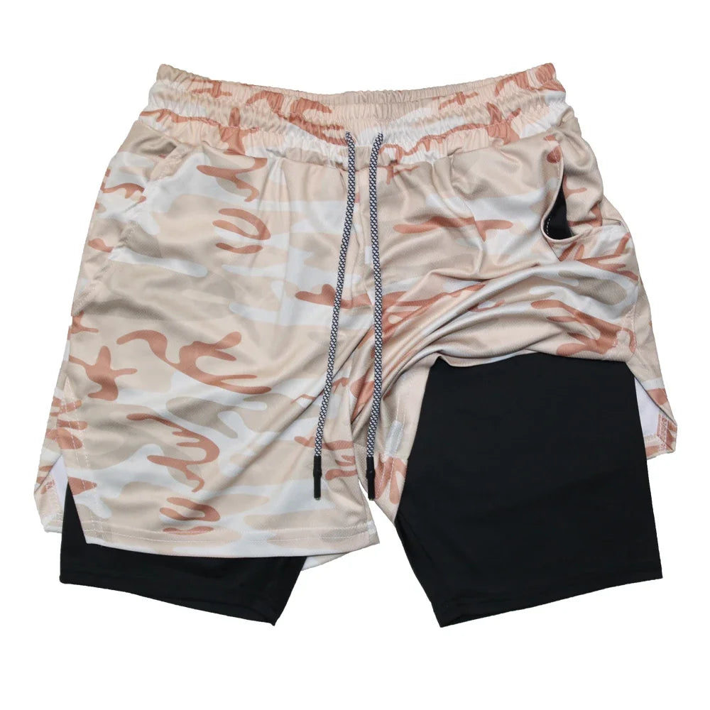 Men’s 2-in-1 Double Layer Quick-Dry Fitness Shorts