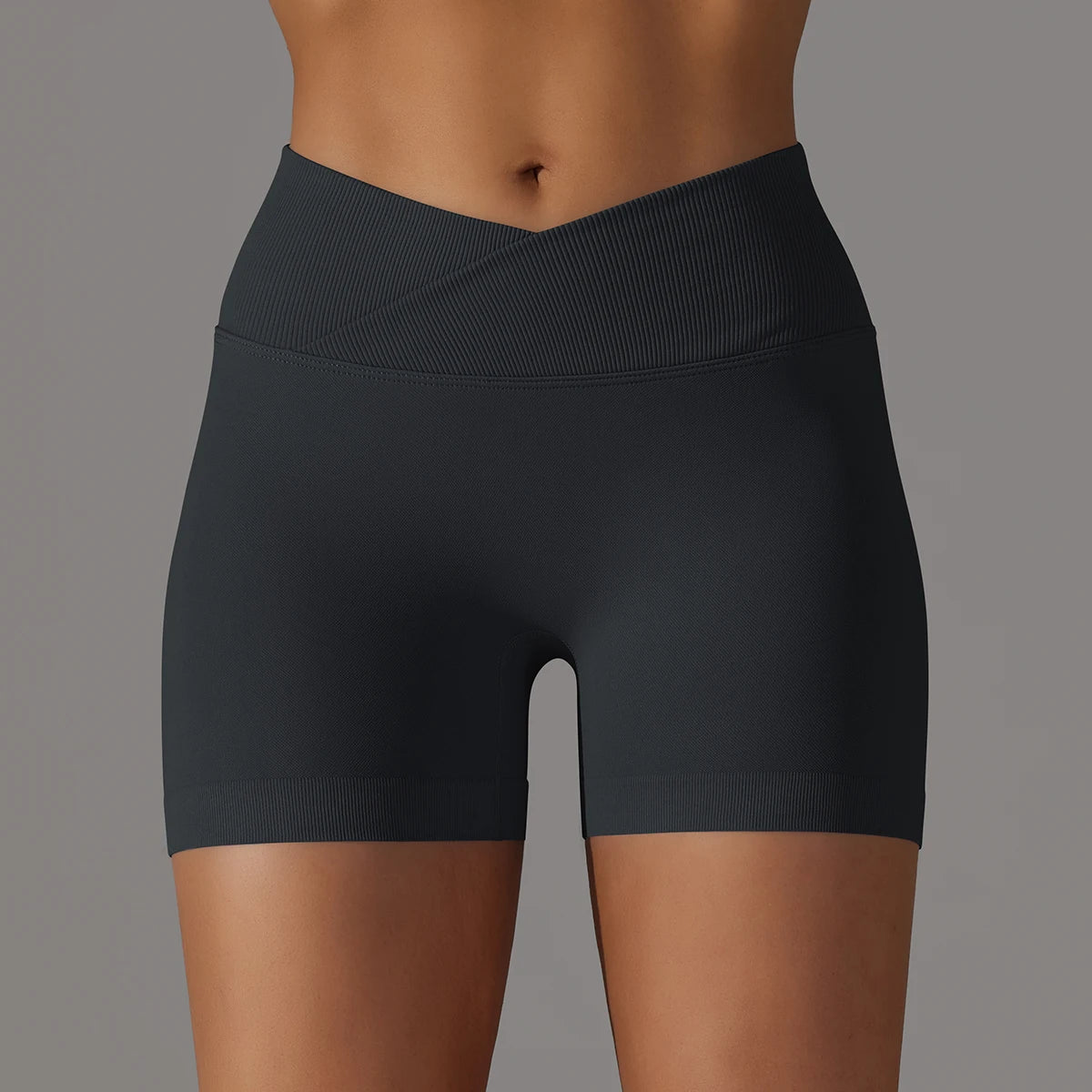 Crossover Waist Women’s Yoga Gym Shorts