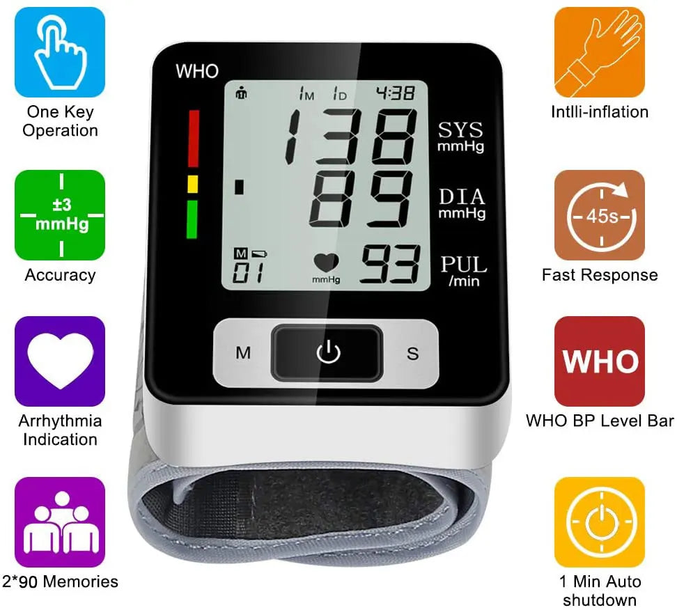 Digital Wrist Blood Pressure Monitor with High Accuracy