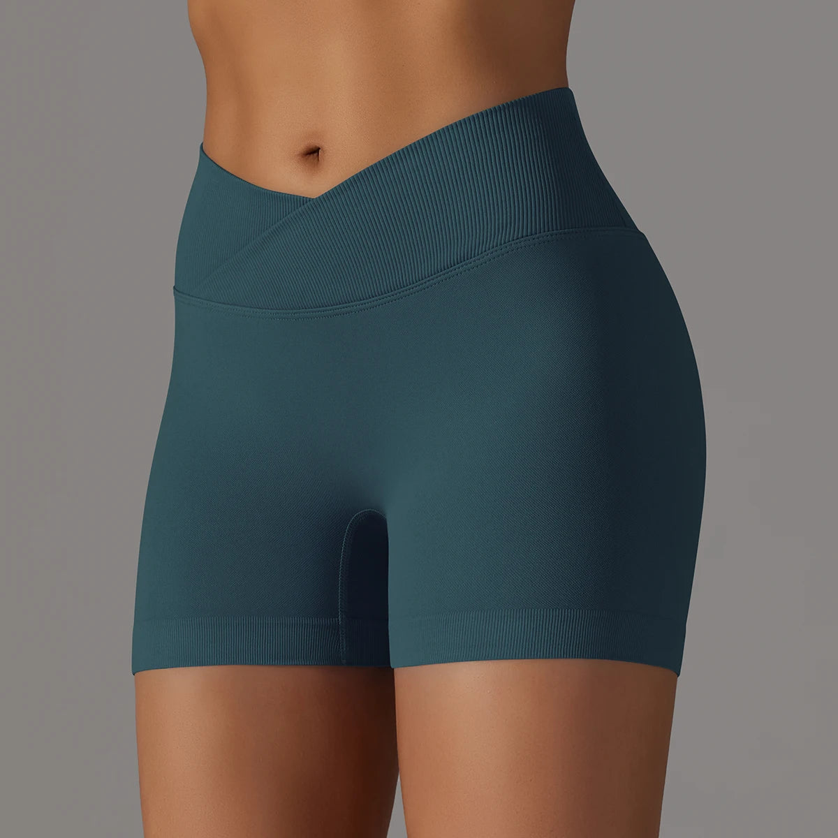 Crossover Waist Women’s Yoga Gym Shorts