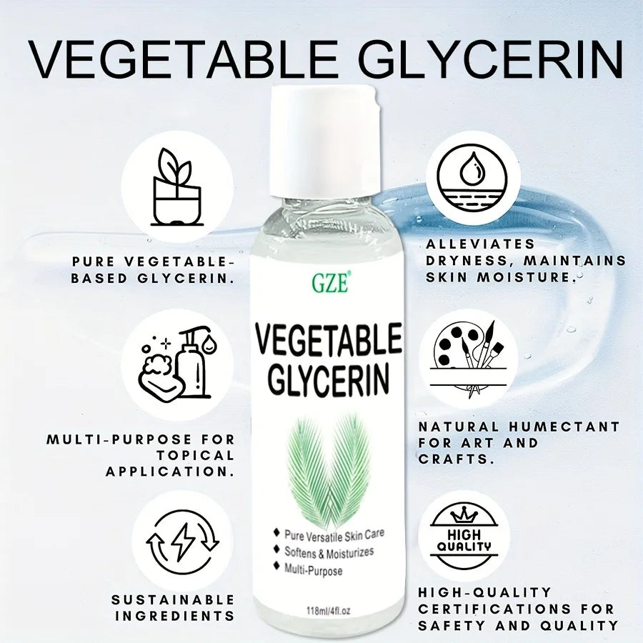 GZE 100% Pure Vegetable Glycerin for Skin Care – Multi-Purpose Use