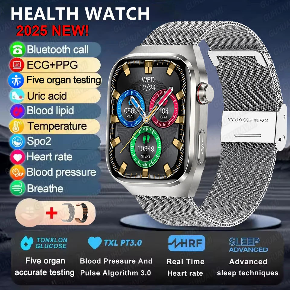 2025 Micro Physical Exam Smartwatch with Uric Acid & Body Fat Monitor