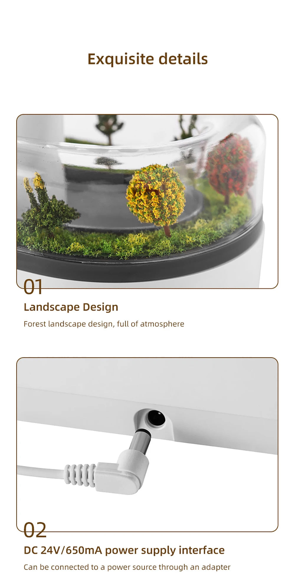 Raindrop Aroma Humidifier & Essential Oil Diffuser with Light & White Noise
