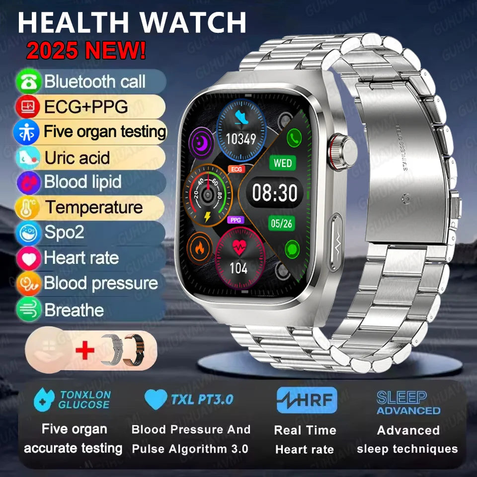 2025 Micro Physical Exam Smartwatch with Uric Acid & Body Fat Monitor