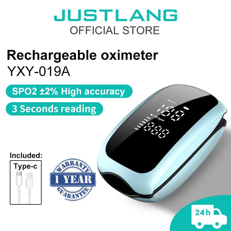 Rechargeable Finger Pulse Oximeter with LED Display