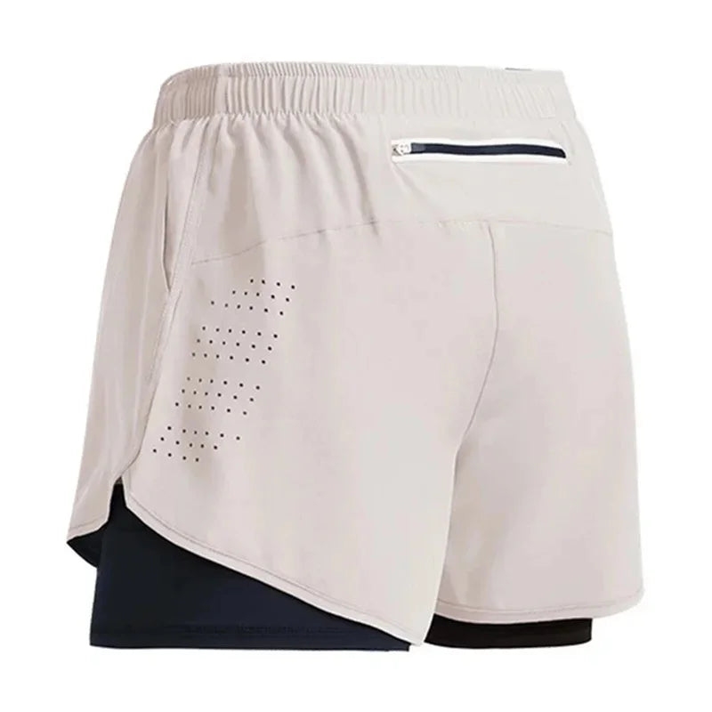 Men’s Double-Layer Running Shorts – Quick-Dry Fitness Workout Pants