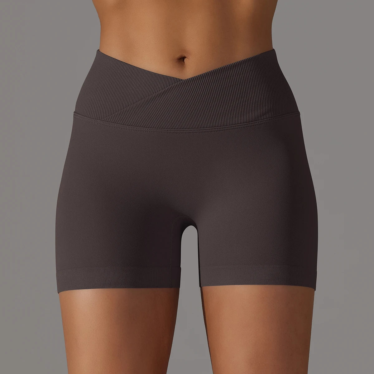 Crossover Waist Women’s Yoga Gym Shorts