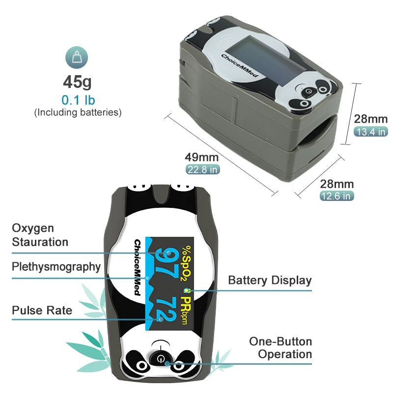 ChoiceMMed Pediatric Finger Pulse Oximeter with OLED Display