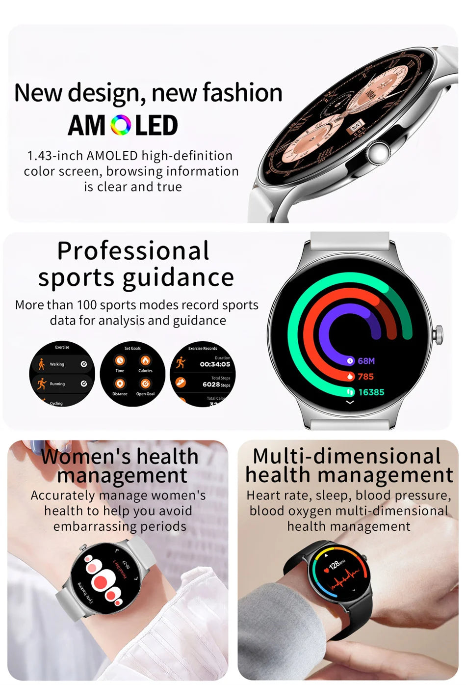 Huawei Ultra Slim AMOLED Smartwatch for Women with BT Call