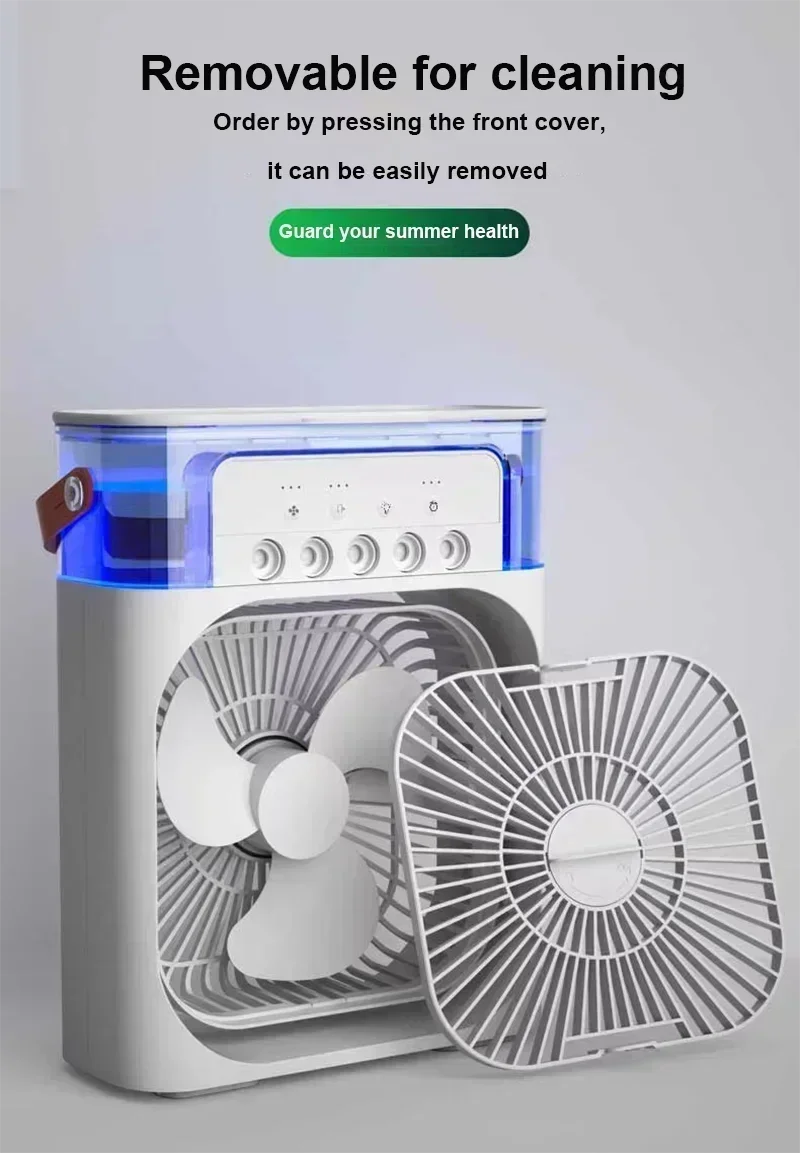 3-in-1 Portable Air Cooler & Humidifier with LED Light