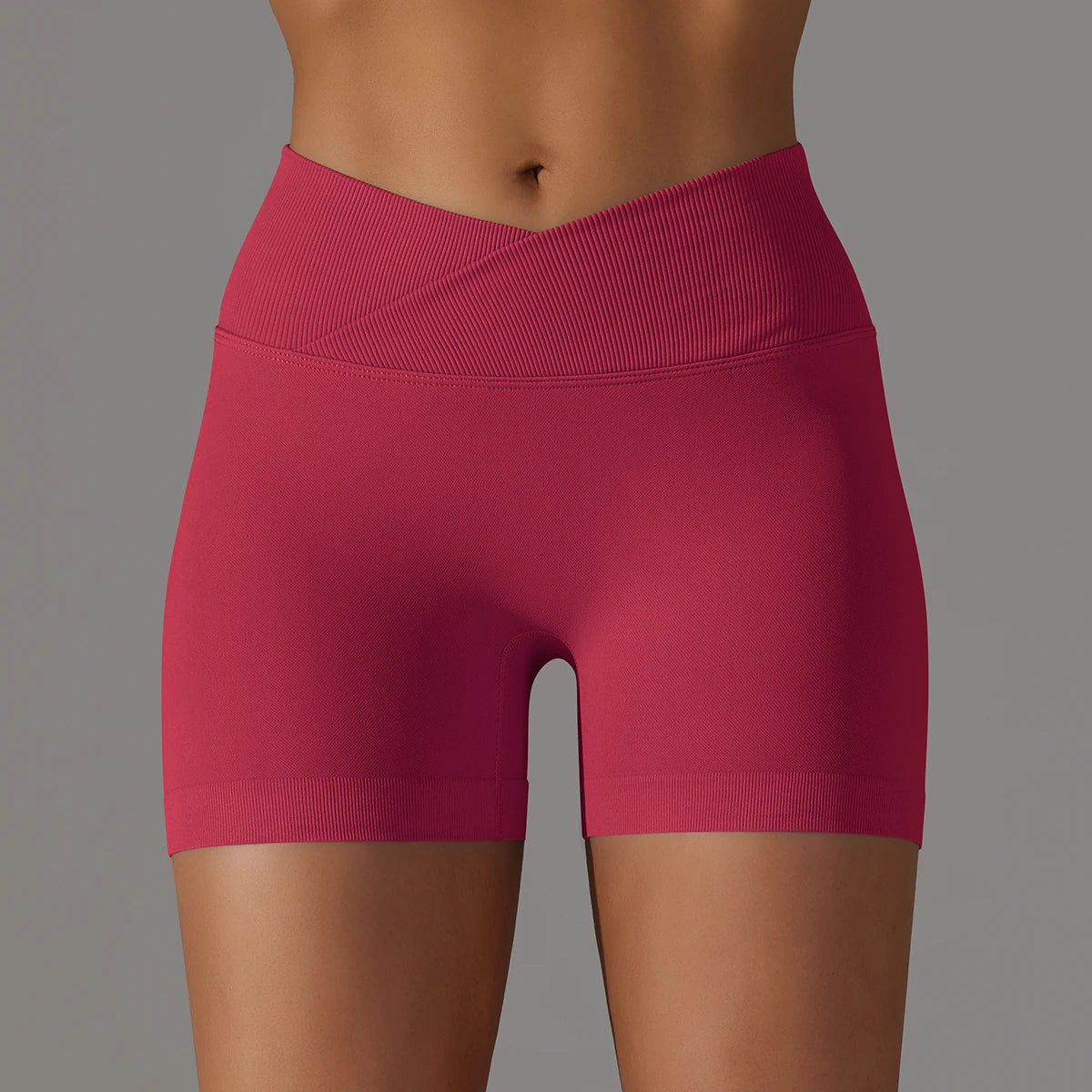 Crossover Waist Women’s Yoga Gym Shorts