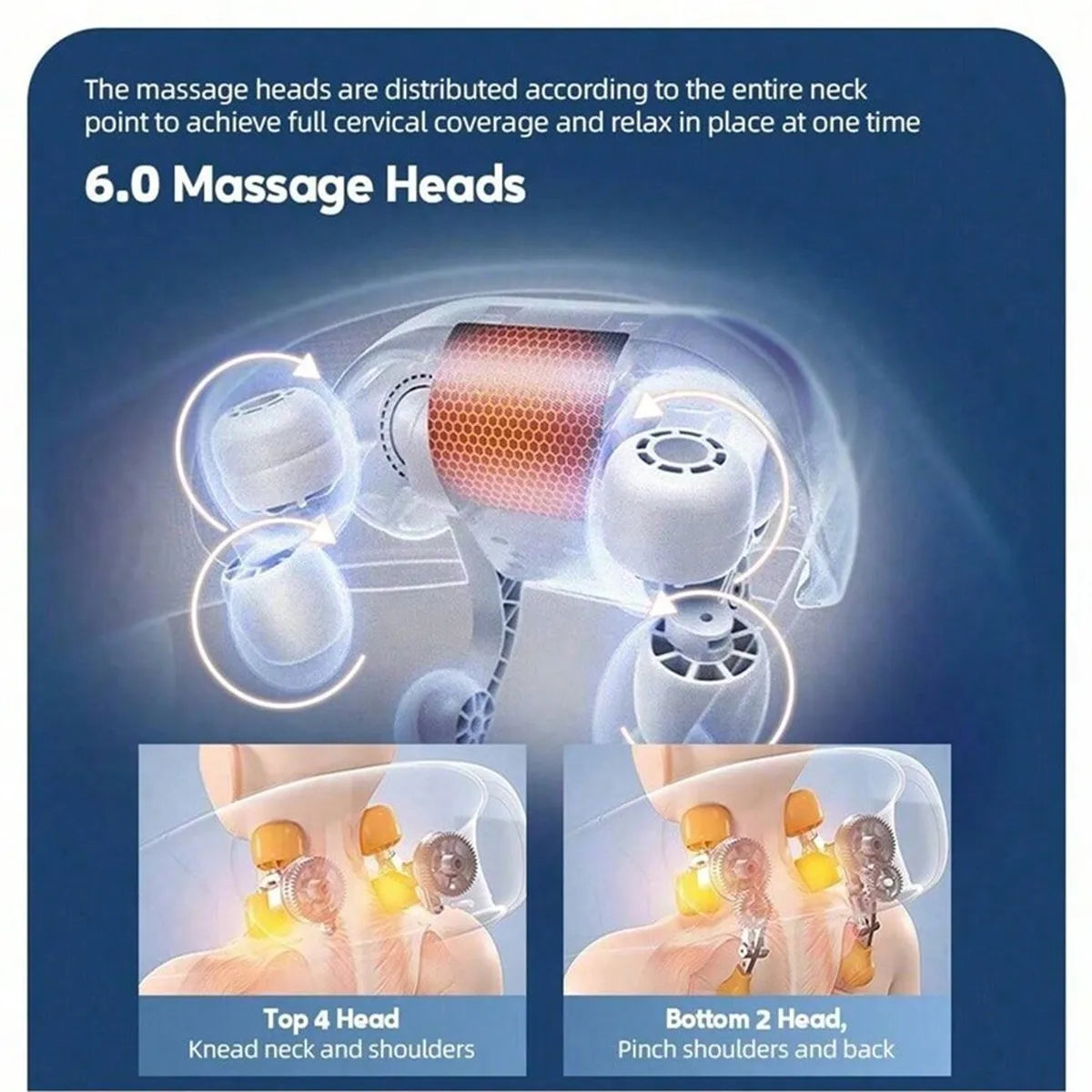 Electric Neck Massager, 3D Deep Tissue Kneading Massage Pillow For Neck, Shoulder, Waist, Legs, Ideal For Home, Office