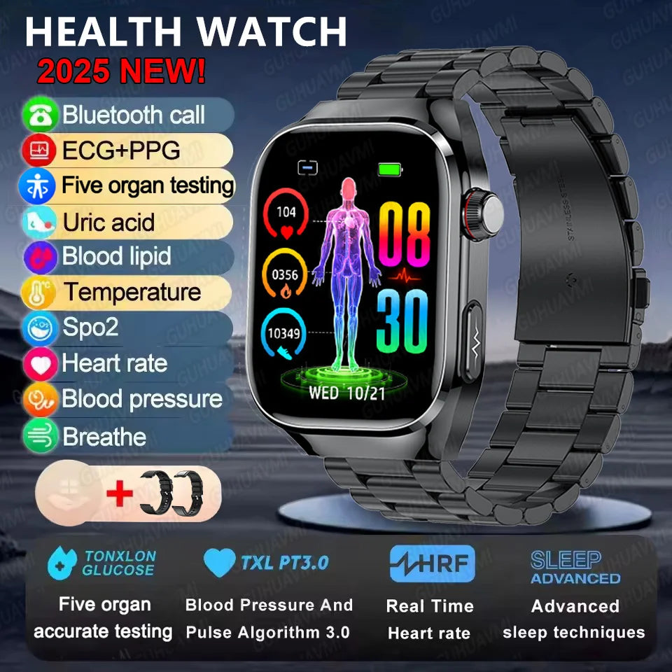 2025 Micro Physical Exam Smartwatch with Uric Acid & Body Fat Monitor