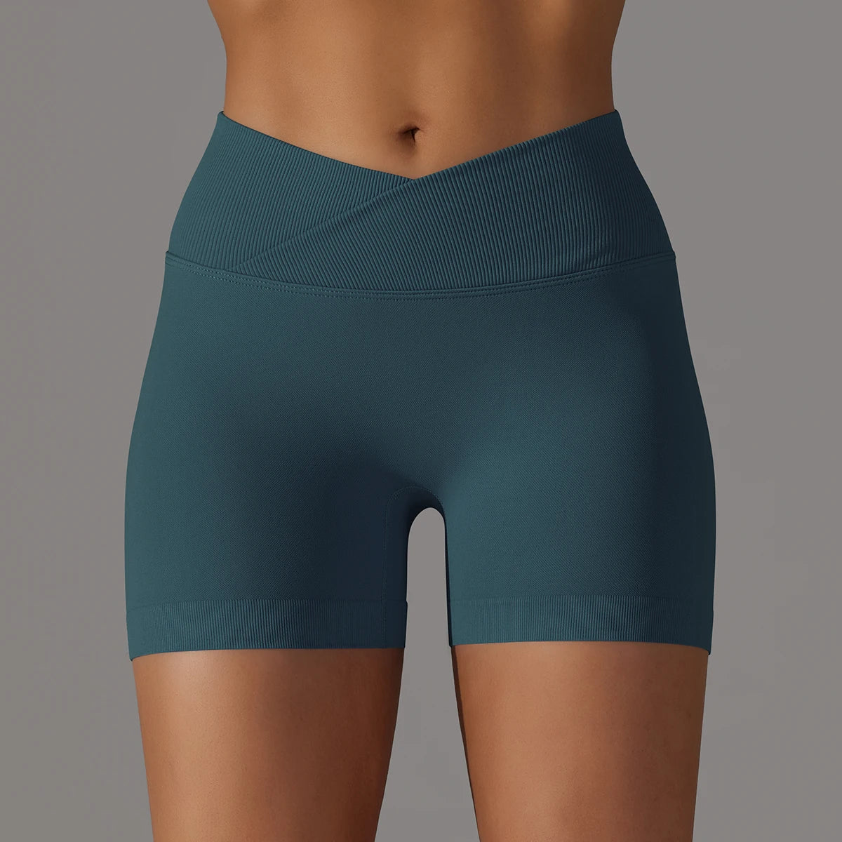 Crossover Waist Women’s Yoga Gym Shorts
