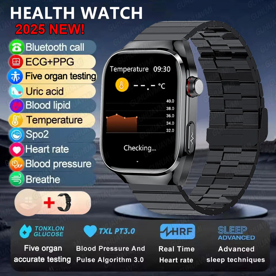 2025 Micro Physical Exam Smartwatch with Uric Acid & Body Fat Monitor
