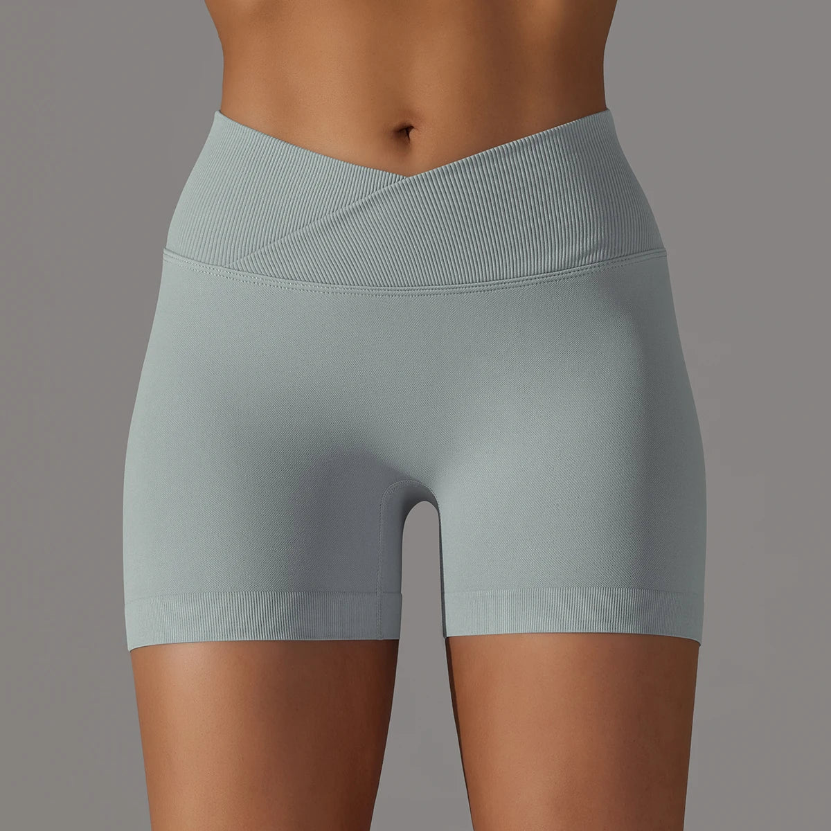 Crossover Waist Women’s Yoga Gym Shorts