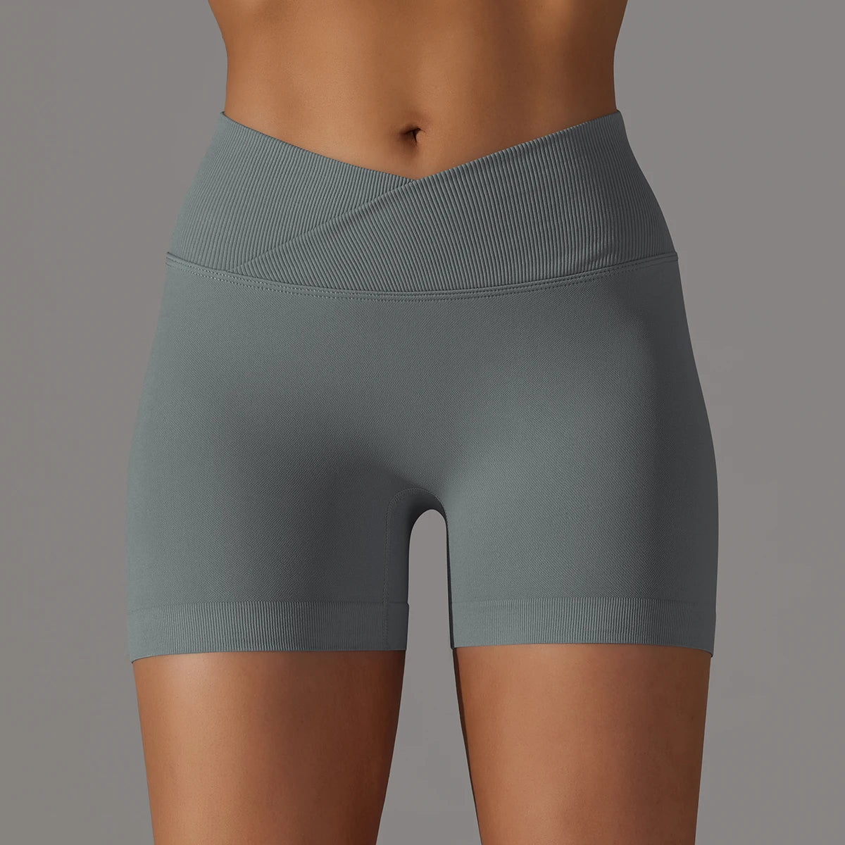 Crossover Waist Women’s Yoga Gym Shorts