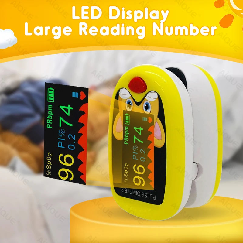 AiQUE Pediatric Finger Pulse Oximeter – Child & Baby SpO₂ Monitor