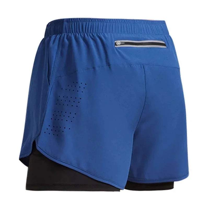 Men’s Double-Layer Running Shorts – Quick-Dry Fitness Workout Pants