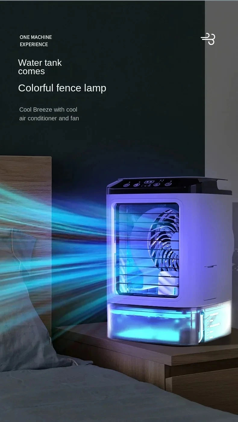 Portable Desktop Air Cooler Fan with Dual Spray & Night Light