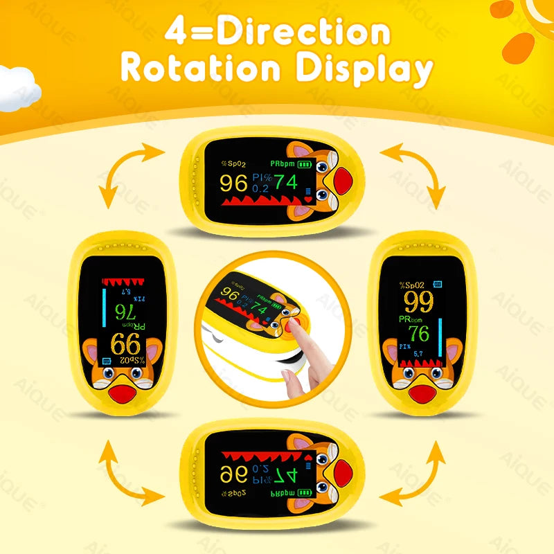 AiQUE Pediatric Finger Pulse Oximeter – Child & Baby SpO₂ Monitor