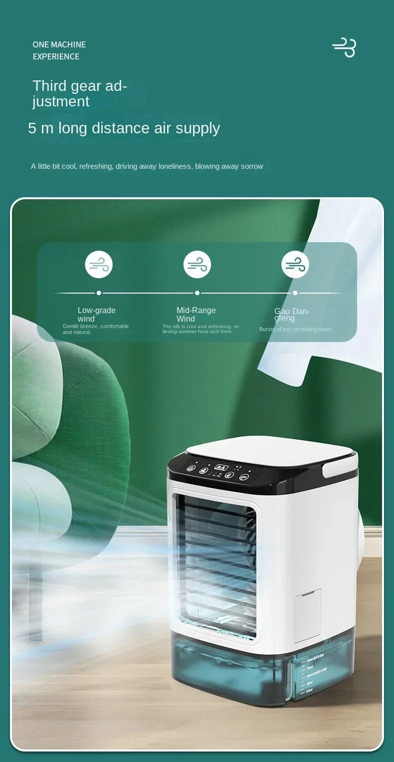 Portable Desktop Air Cooler Fan with Dual Spray & Night Light