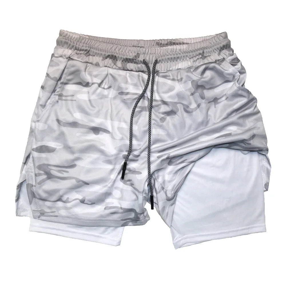 Men’s 2-in-1 Double Layer Quick-Dry Fitness Shorts