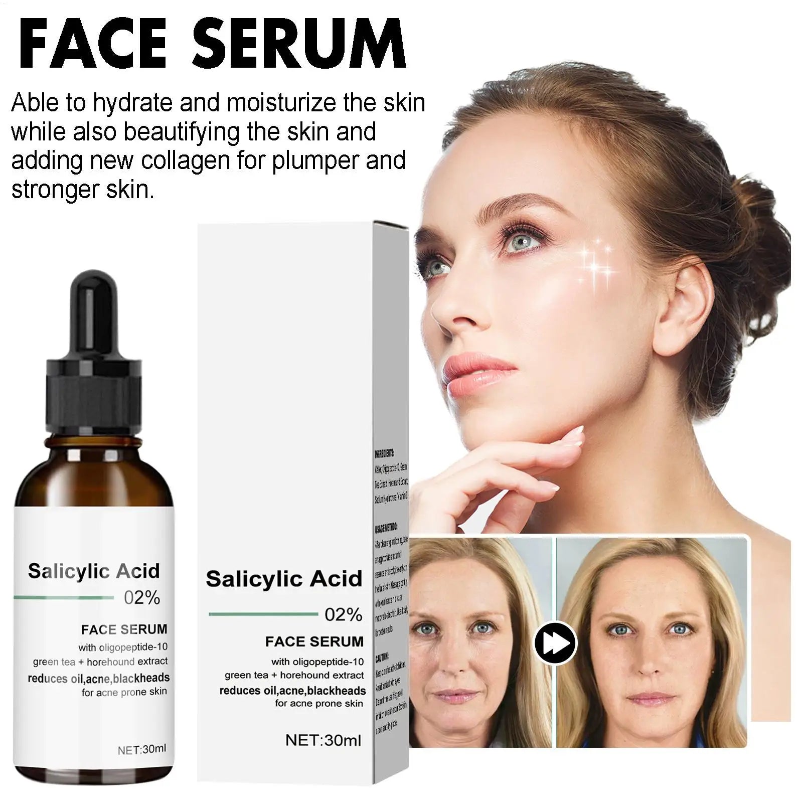 Salicylic Acid Pore Shrink Face Serum for Oil Control & Anti-Wrinkle