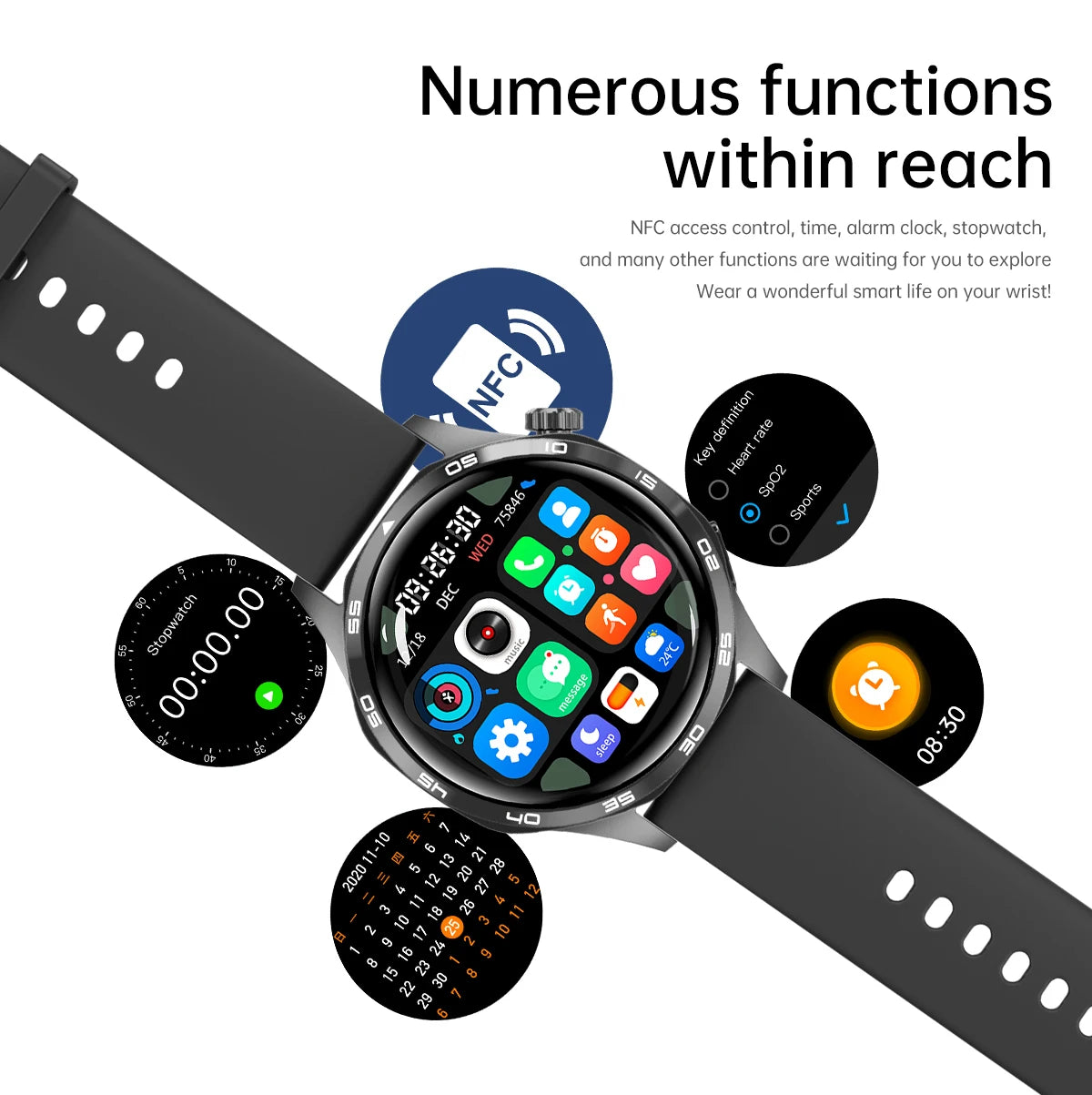 GT5 Pro Smartwatch with AMOLED, GPS, NFC & Bluetooth Call