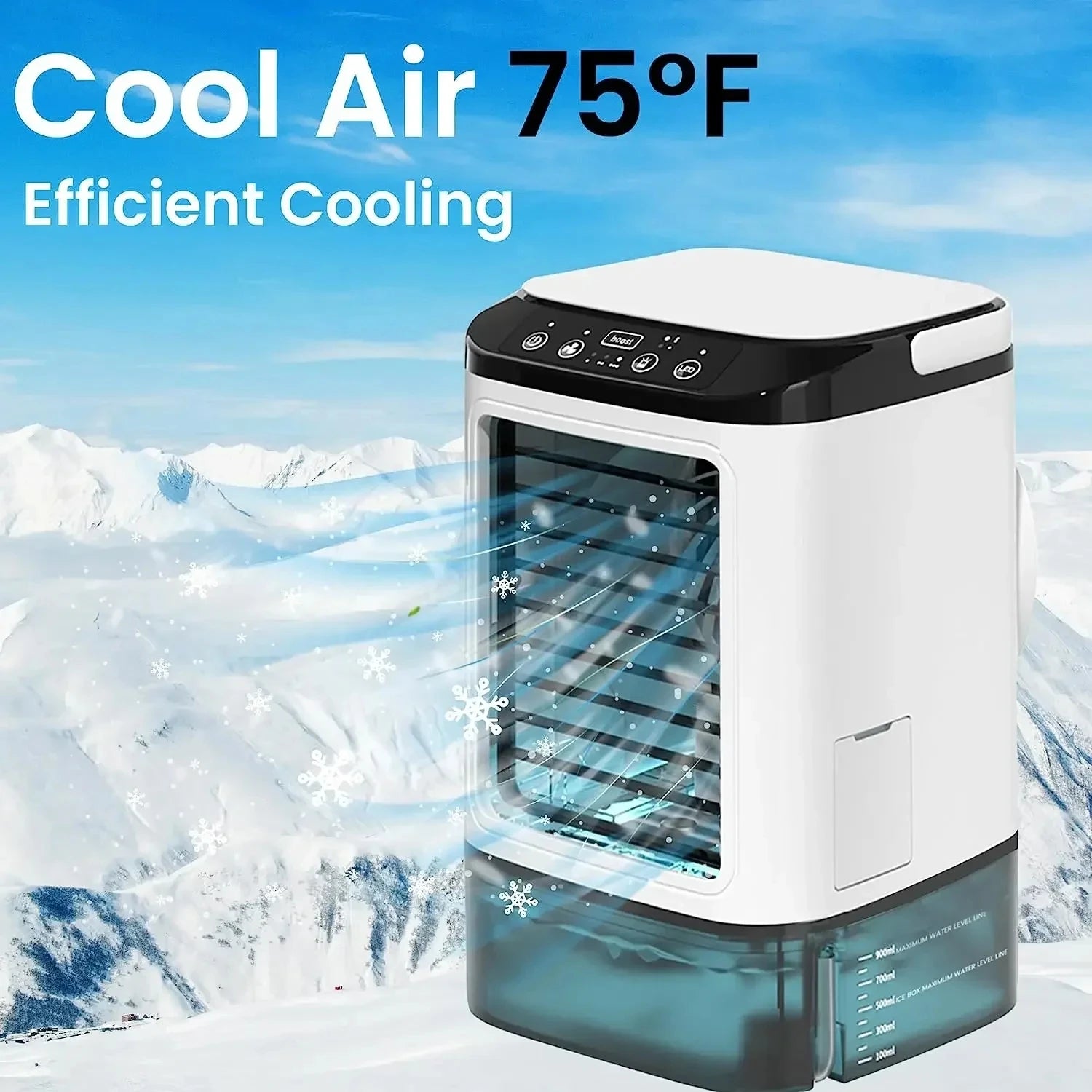 Portable Desktop Air Cooler Fan with Dual Spray & Night Light