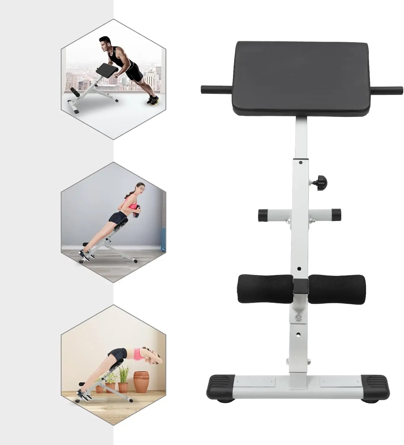 Adjustable Roman Chair Back Extension Bench for Home Gym