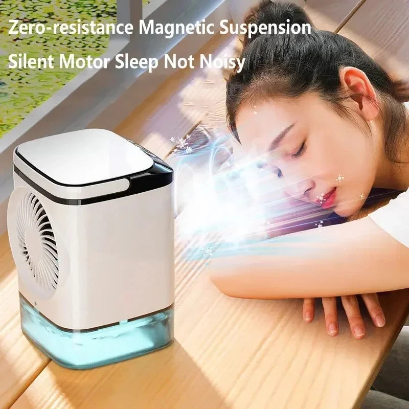 Portable Desktop Air Cooler Fan with Dual Spray & Night Light