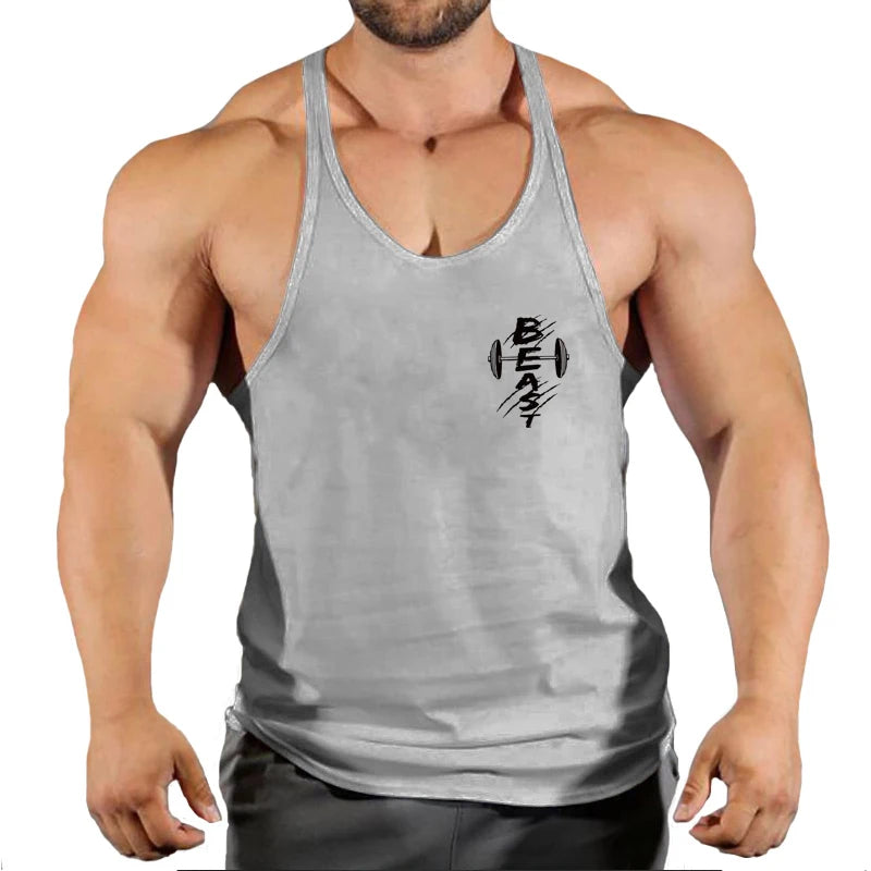 Men’s 2023 Cotton Fitness Tank Top – Bodybuilding & Running