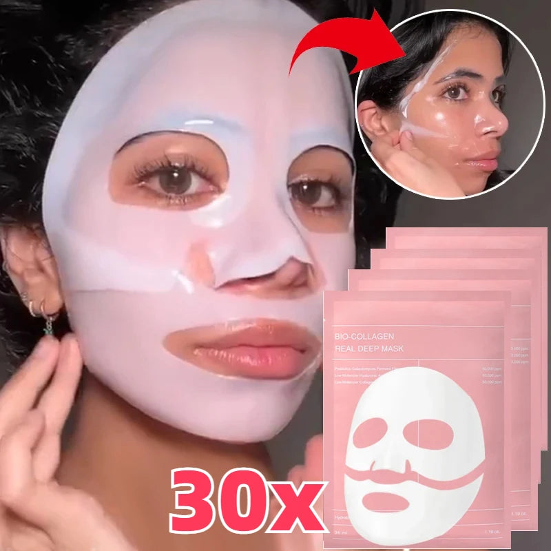 Bio Collagen Face Mask – Deep Hydrating & Brightening (1/5/10/20pcs)