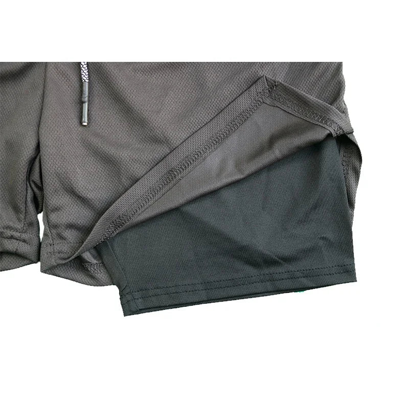 Men’s 2-in-1 Double Layer Quick-Dry Fitness Shorts