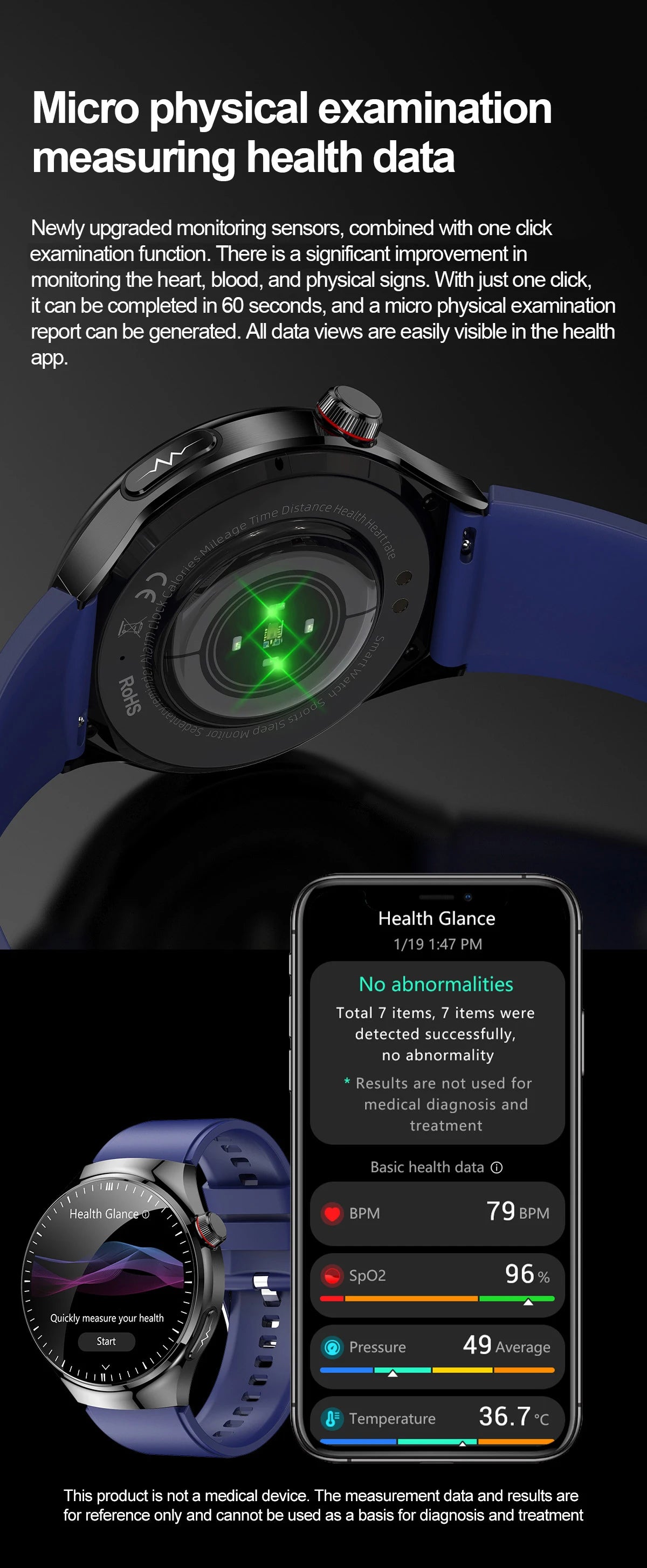 2025 Nursing-Grade Health Smartwatch with ECG, PPG & Bluetooth Call