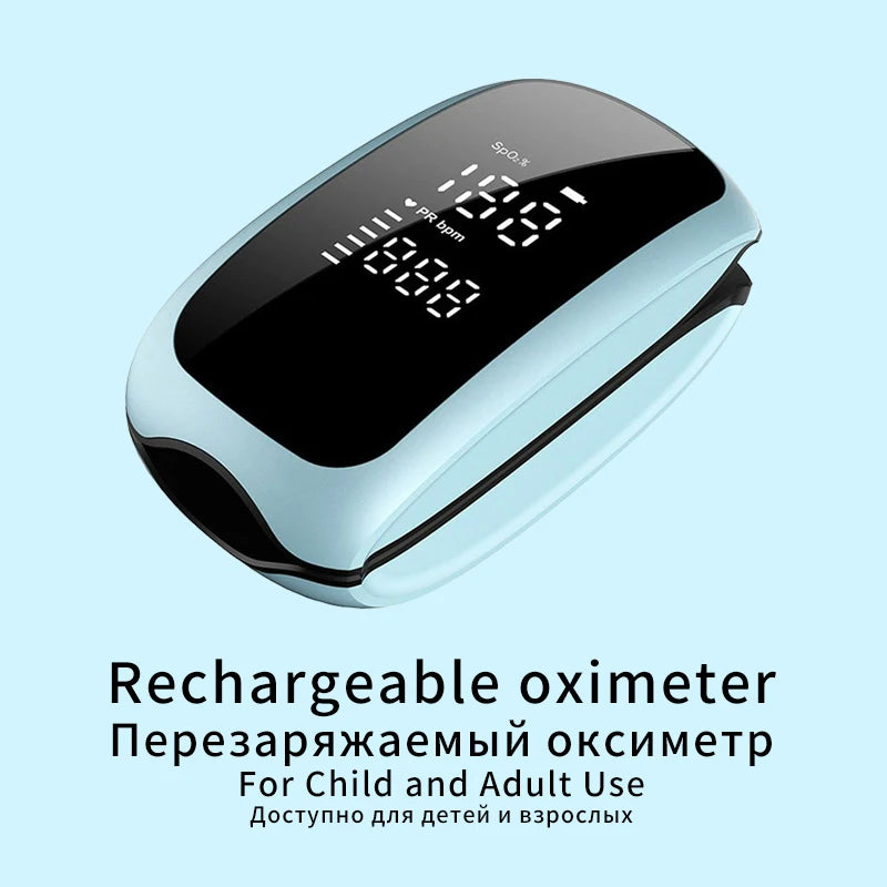 Rechargeable Finger Pulse Oximeter with LED Display