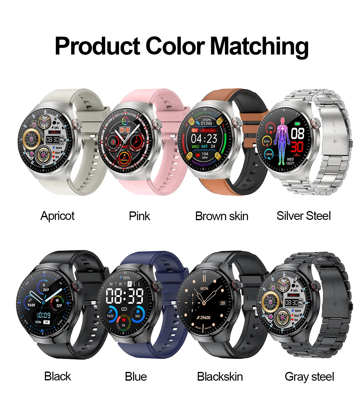 2025 Nursing-Grade Health Smartwatch with ECG, PPG & Bluetooth Call